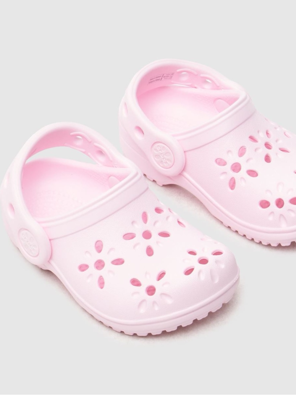Crocs Kids Pink Floral Clogs Toddler Classic Floral Cut-Out Clog pink milk